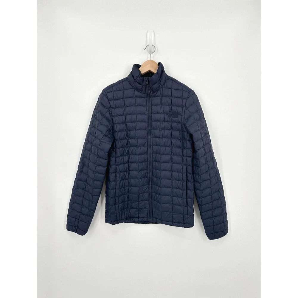 The North Face Thermoball Eco Puffer Jacket Mens XS Navy Blue Full Zip Quilted